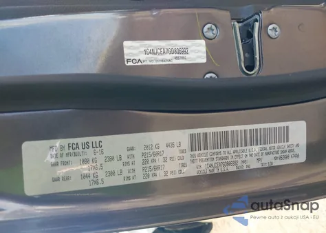 2016 Jeep Compass High Altitude Edition z USA, uszkodzony, nr VIN 1C4NJCEA7GD806992